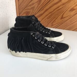 VANS Sk-8 Suede Fringe High Top Sneakers Black